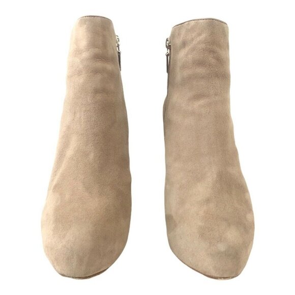 Schutz Neutral Beige Cibby Suede Heel Bootie - Picture 2 of 8